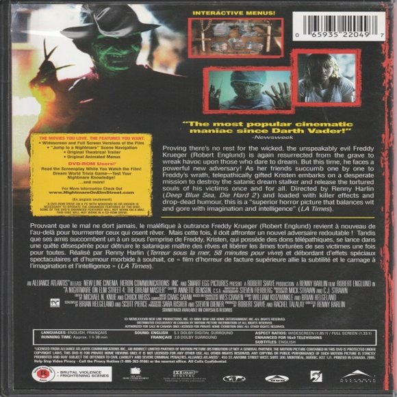 A Nightmare On Elm Street 4 - The Dream Master - 1988 Horror/Slasher Film - Picture 2 of 2